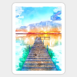 Wisconsin USA Lake Jetty Sticker